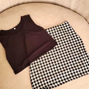 Zaful Crop Top/ Mini Skirt Set Size XL